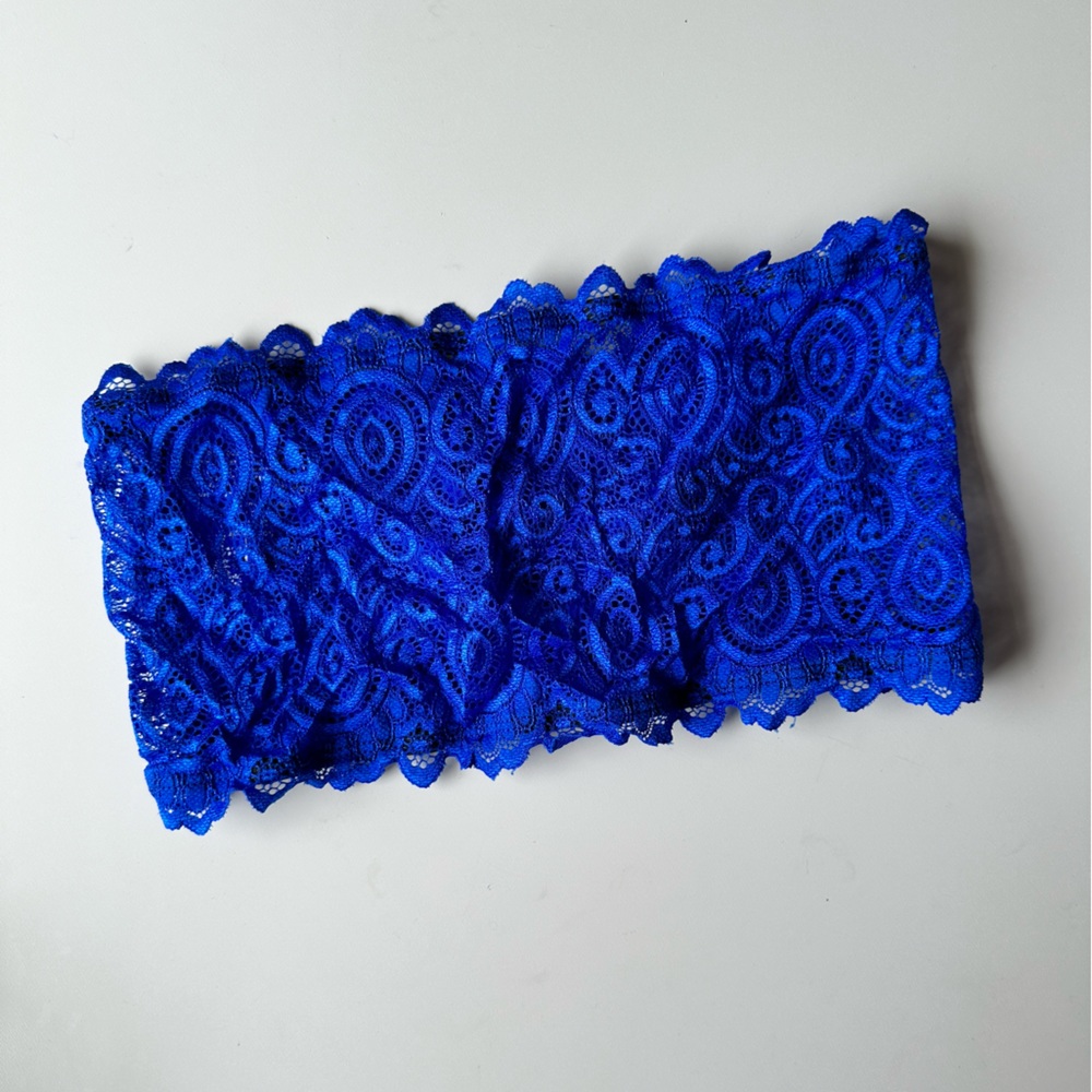 NWOT Free People Blue Lace Bandeau Bra Top Size XS/S NEW Royal Blue